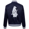 Chicago Cubs Retro Classic Women’s Full-Snap Satin Varsity Navy Jacket 1