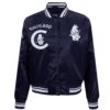 Chicago Cubs Retro Classic Women’s Full-Snap Satin Varsity Navy Jacket