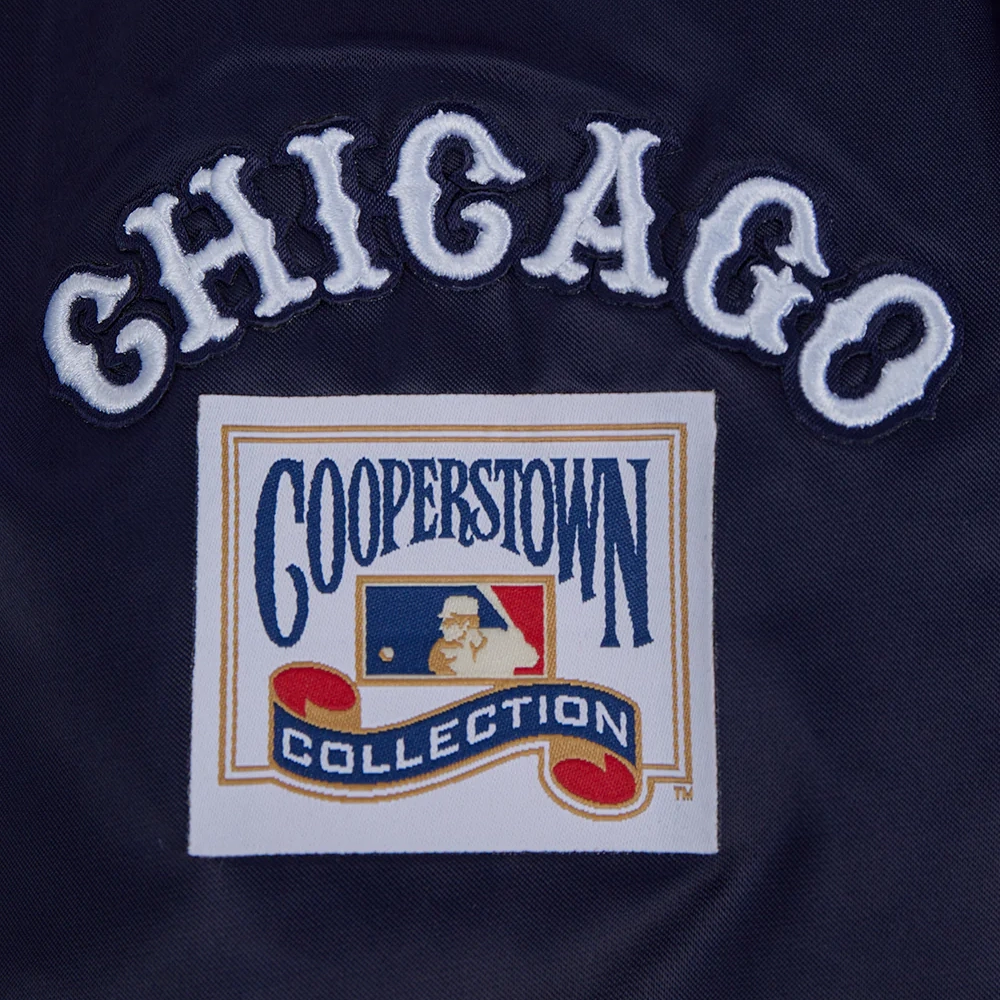 Chicago Cubs Retro Classic Women’s Full-Snap Satin Varsity Navy Jacket 5