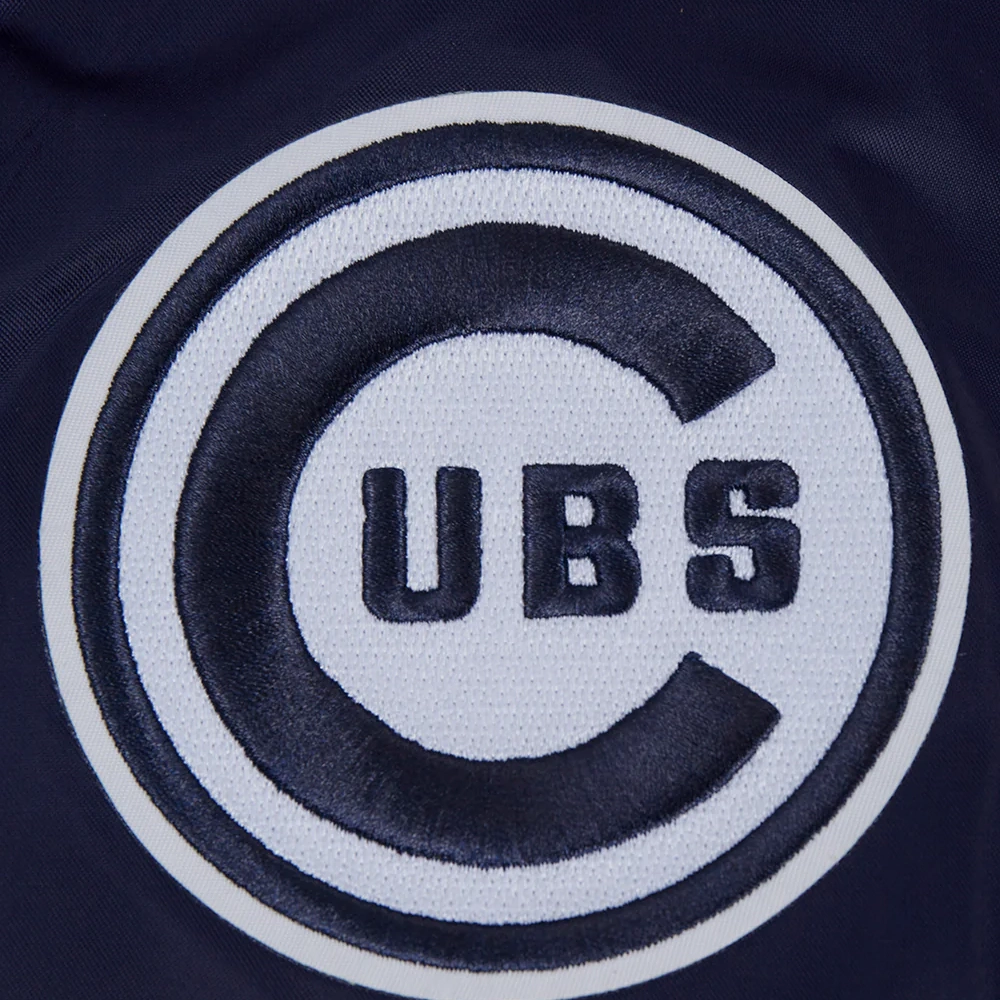 Chicago Cubs Retro Classic Women’s Full-Snap Satin Varsity Navy Jacket 6