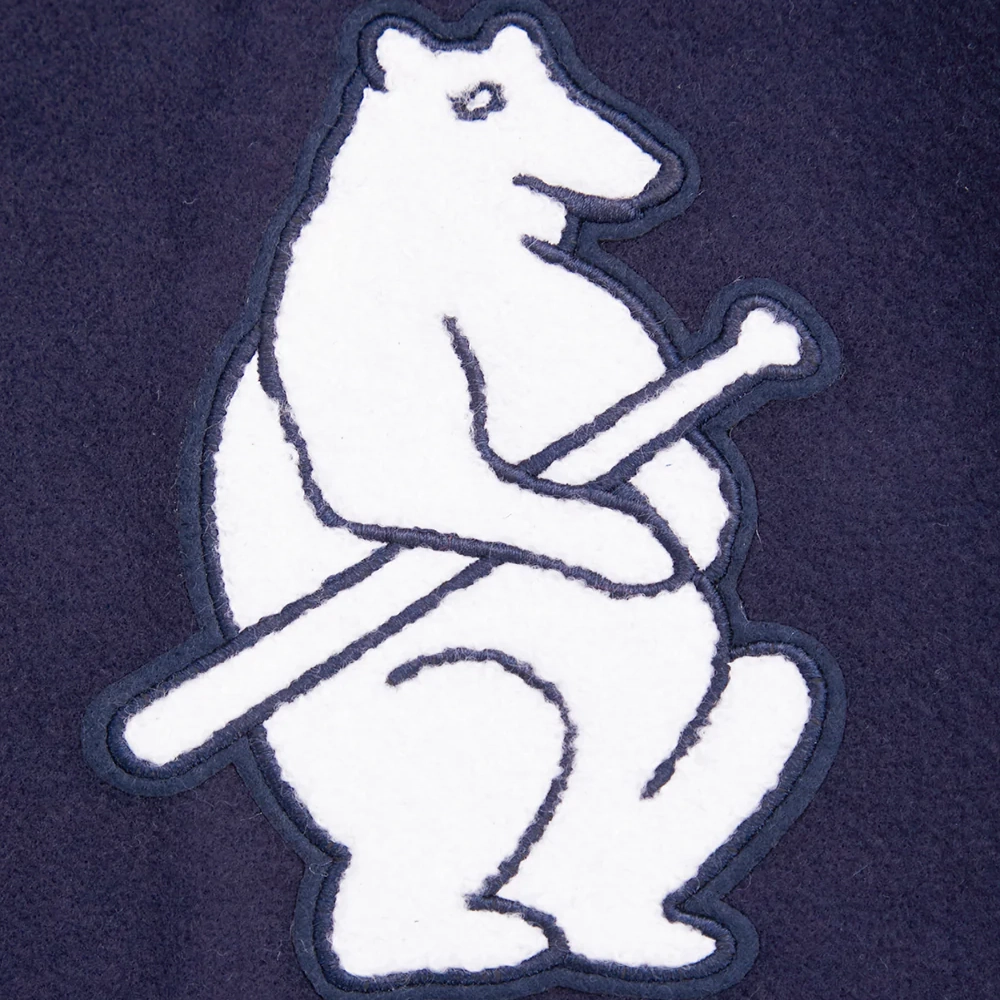 Chicago Cubs Retro Classic Women’s Wool & Leather Varsity NavyWhite Jacket 7