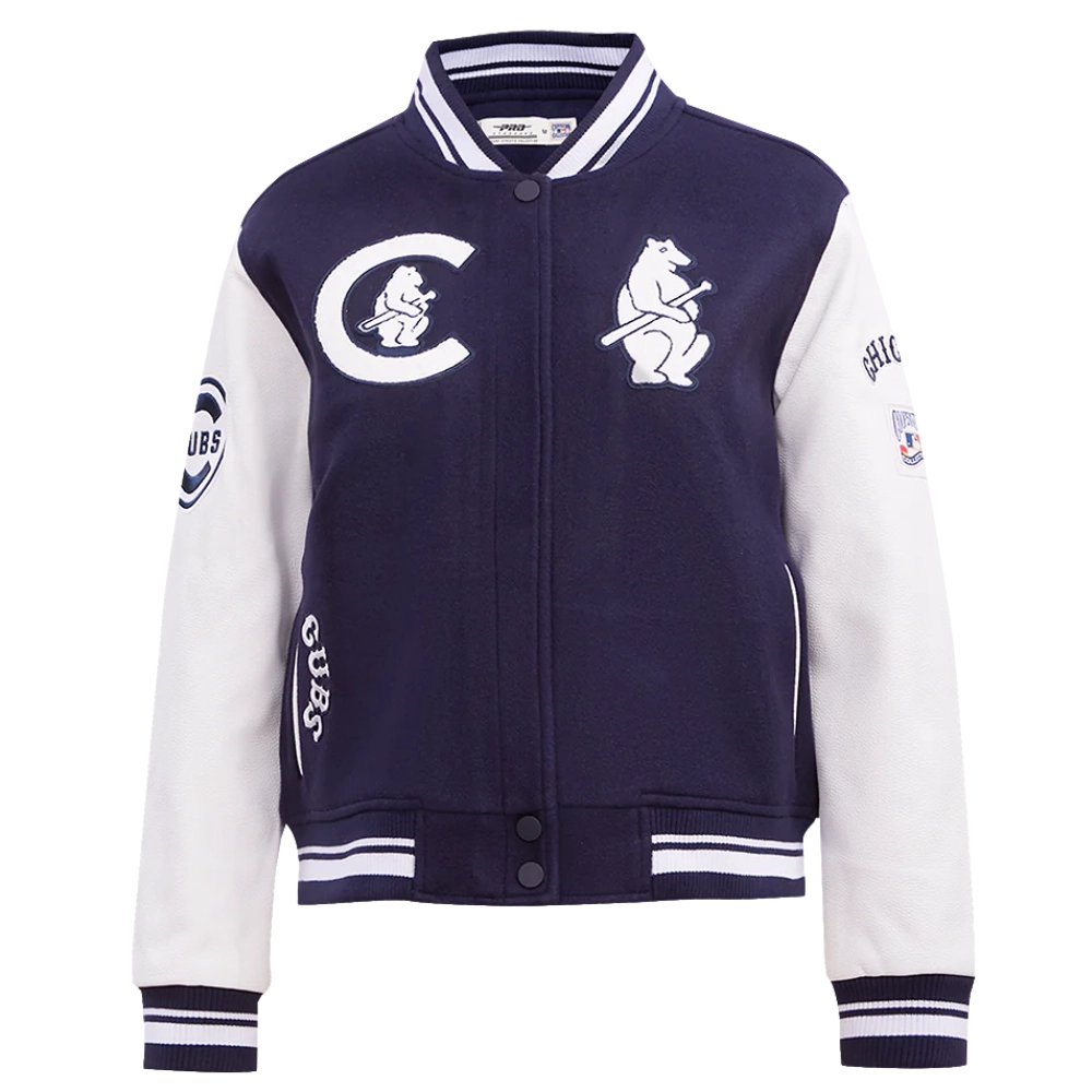 Chicago Cubs Retro Classic Women’s Wool & Leather Varsity NavyWhite Jacket