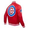 Chicago Cubs Script Tail Satin Jacket – Red 3