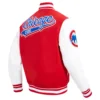 Chicago Cubs Script Tail Wool & Leather Varsity Jacket 3