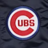 Chicago Cubs Slider Full-Snap Satin Varsity Navy Jacket 2