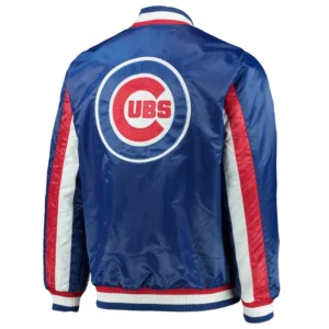 Chicago Cubs The Ace Blue Satin Varsity Jacket 1