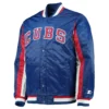 Chicago Cubs The Ace Blue Satin Varsity Jacket