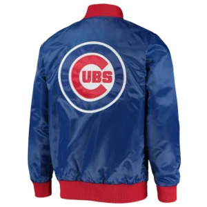 Chicago Cubs The Ambassador Satin Varsity Jacket – Blue 1