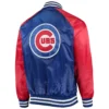 Chicago Cubs The Lead Off Hitter Full-Snap Satin Varsity Jacket Royal & Red 1