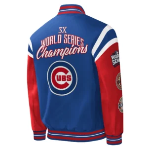 Chicago Cubs Title Holder Full-Snap Varsity BlueRed Jacket 1