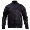 Chicago Cubs Triple Black Satin Varsity Jacket