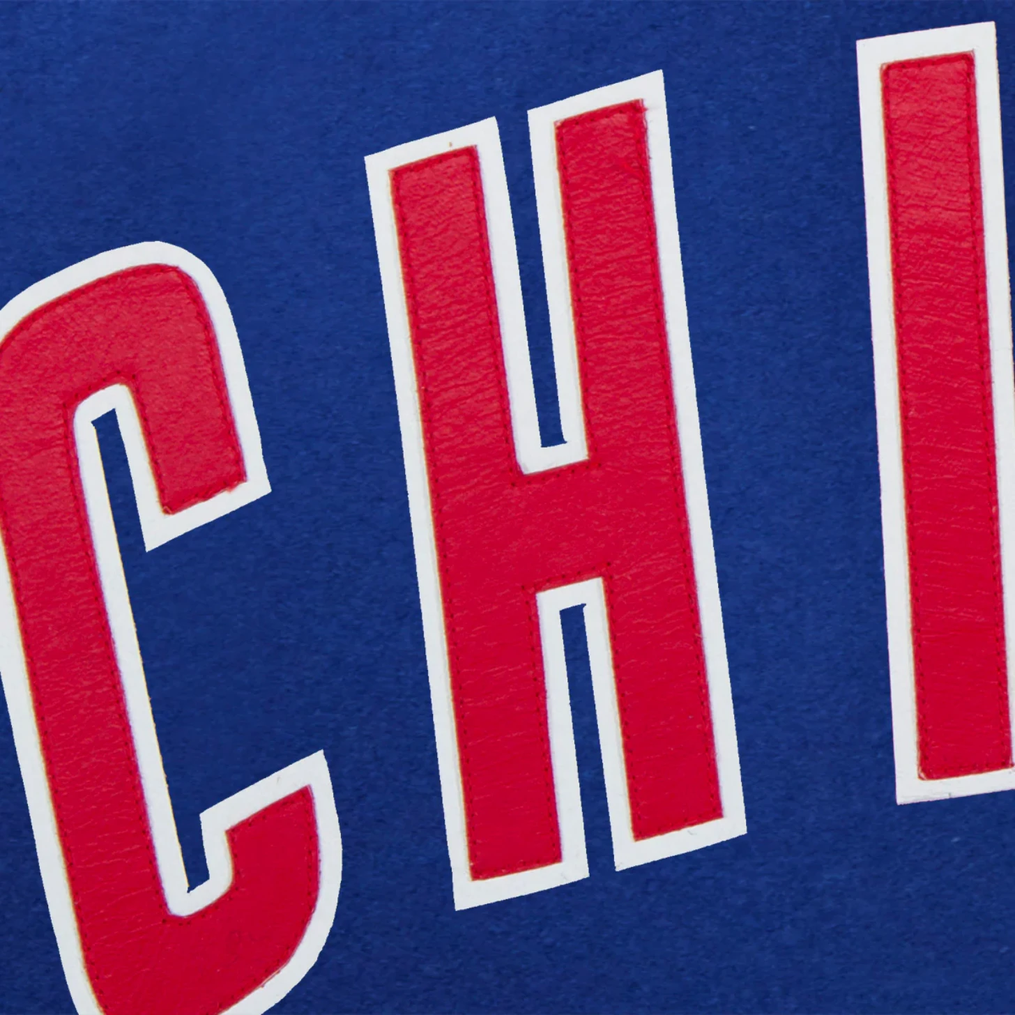 Chicago Cubs Two Tone Embroidered Logo BlueGray Wool Varsity Jacket 2