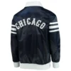 Chicago White Sox Captain III Navy Satin Varsity Jacket 1