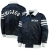 Chicago White Sox Captain III Navy Satin Varsity Jacket 3