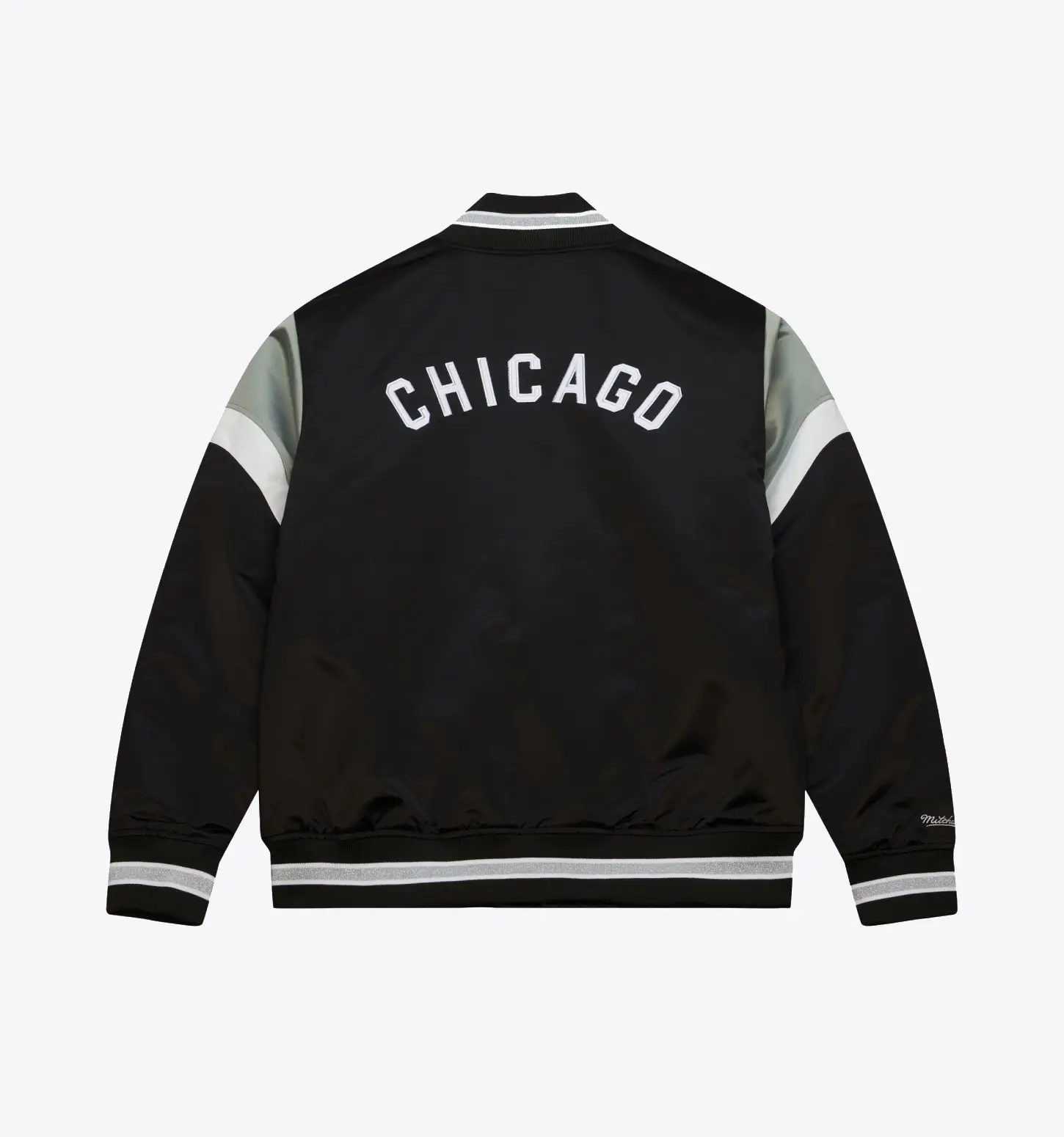 Chicago White Sox Cooperstown Heavyweight Black & Gray Satin Varsity Jacket 1