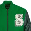 Chicago White Sox Ebbets 1932 Authentic Green Varsity Wool & Leather Jacket 3