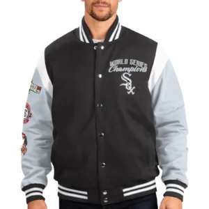 Chicago White Sox Franchise BlackGray Wool Varsity Jacket