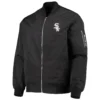 Chicago White Sox Full-Zip Bomber Black Varsity Jacket