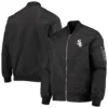 Chicago White Sox Full-Zip Bomber Black Varsity Jacket 2