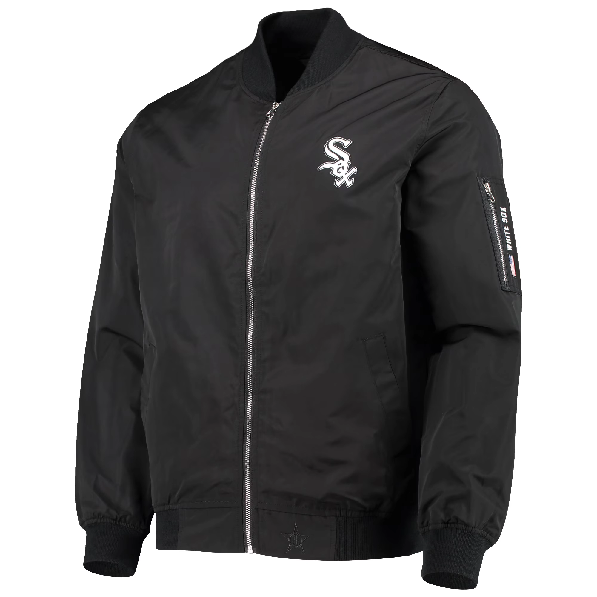 Chicago White Sox Full-Zip Bomber Black Varsity Jacket