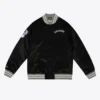 Chicago White Sox Heavyweight Full-Snap Black Satin Varsity Jacket