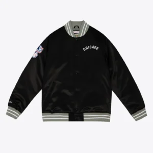 Chicago White Sox Heavyweight Full-Snap Black Satin Varsity Jacket