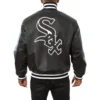 Chicago White Sox Logo Genuine Full Leather Varsity Black Jacket 1