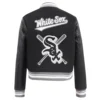 Chicago White Sox Mashup Women’s Wool & Leather Varsity Black Jacket 1