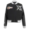 Chicago White Sox Mashup Women’s Wool & Leather Varsity Black Jacket