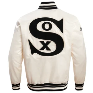 Chicago White Sox Men’s Retro Classic Rib Satin Varsity Jacket 1