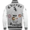 Chicago White Sox Old English GreyWhite Varsity Jacket 1