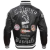Chicago White Sox Old English Rib Knitted Satin Varsity Jacket 1