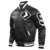 Chicago White Sox Old English Rib Knitted Satin Varsity Jacket 2