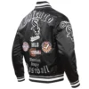 Chicago White Sox Old English Rib Knitted Satin Varsity Jacket 3