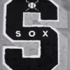 Chicago White Sox Old English Ribbed Knitted Satin Varsity Jacket – Gray 5
