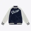 Chicago White Sox Primetime Full-Snap Satin Varsity Jacket – Navy