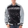 Chicago White Sox Renegade BlackGrey Satin Varsity Jacket