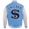 Chicago White Sox Retro Classic Wool & Leather Varsity BlueWhite Jacket 1