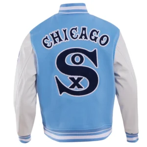 Chicago White Sox Retro Classic Wool & Leather Varsity BlueWhite Jacket 1