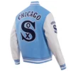 Chicago White Sox Retro Classic Wool & Leather Varsity BlueWhite Jacket 3