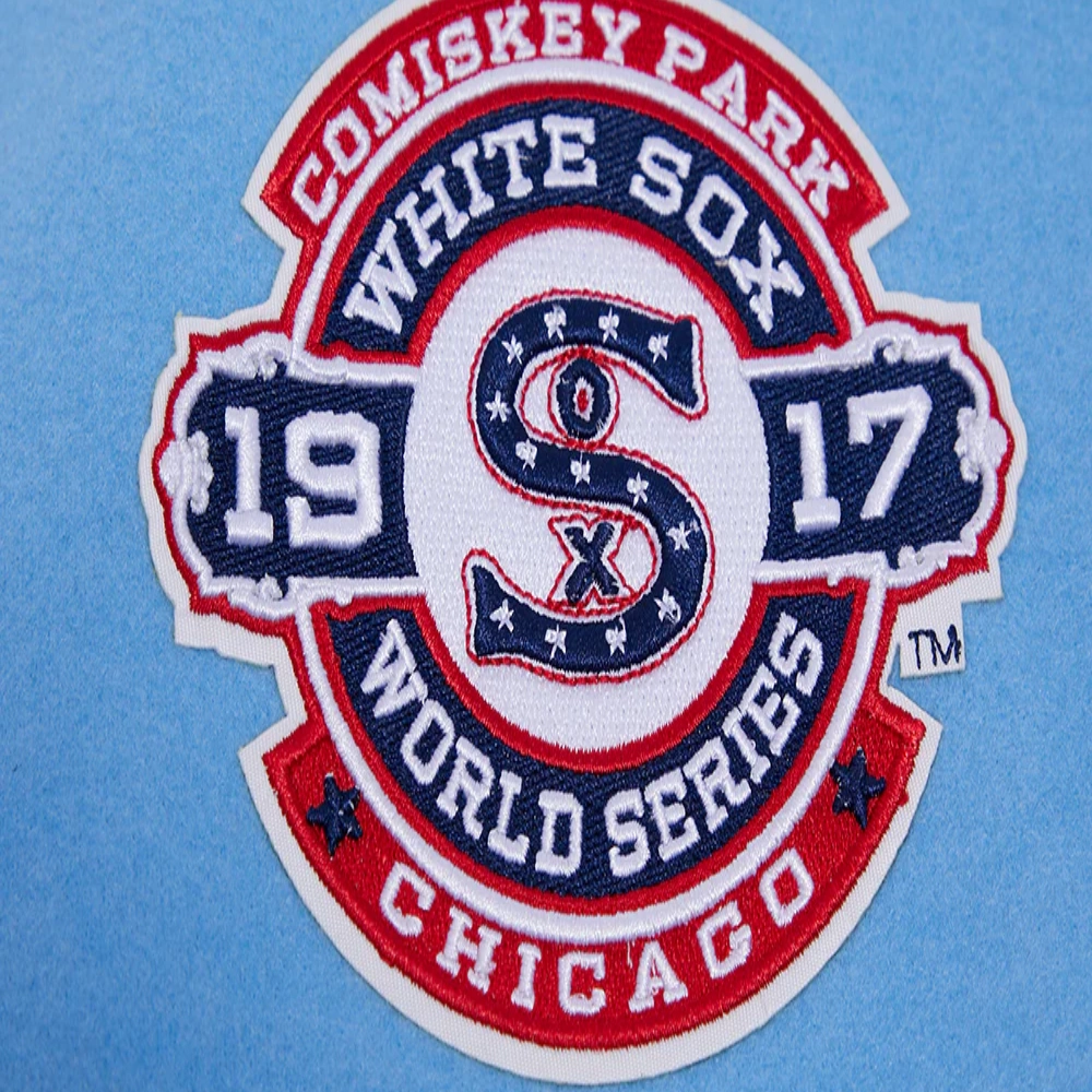 Chicago White Sox Retro Classic Wool & Leather Varsity BlueWhite Jacket 4