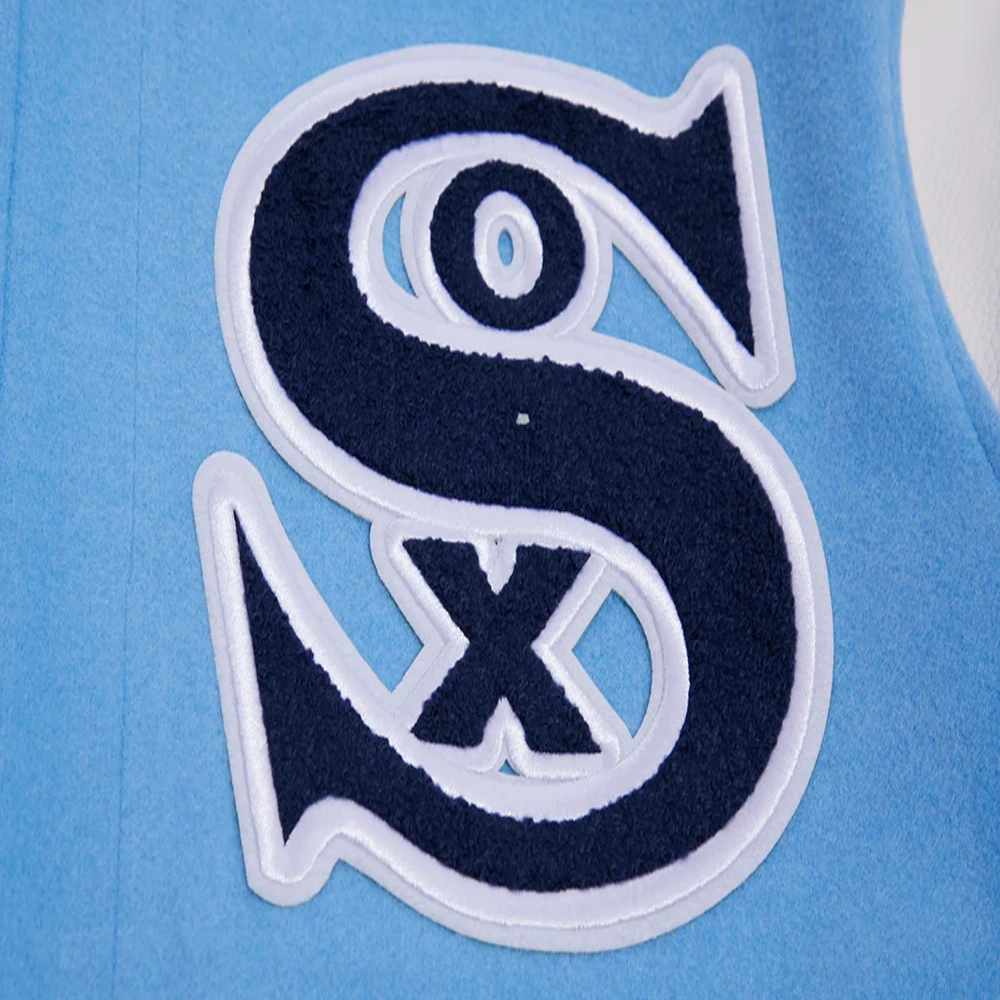 Chicago White Sox Retro Classic Wool & Leather Varsity BlueWhite Jacket 5