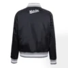 Chicago White Sox Script Tail Black Satin Varsity Jacket 1