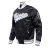 Chicago White Sox Script Tail Men’s Black Satin Varsity Jacket 2