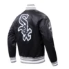 Chicago White Sox Script Tail Men’s Black Satin Varsity Jacket 3