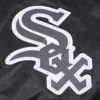 Chicago White Sox Script Tail Men’s Black Satin Varsity Jacket 4