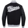 Chicago White Sox Script Tail Rib Wool & Leather Varsity Jacket 1