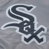 Chicago White Sox Script Tail Satin Varsity Gray Jacket 4
