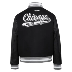 Chicago White Sox Script Tail Wool & Leather Varsity Jacket 1
