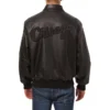 Chicago White Sox Shirt Collar Full Leather Black Bomber Varsity Jacket 1